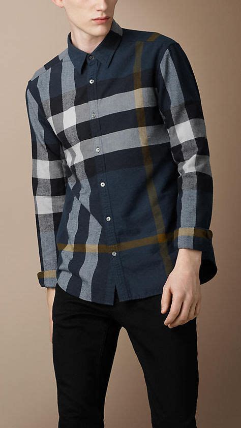 burgundy burberry shirt men's|Burberry plaid shirts for men.